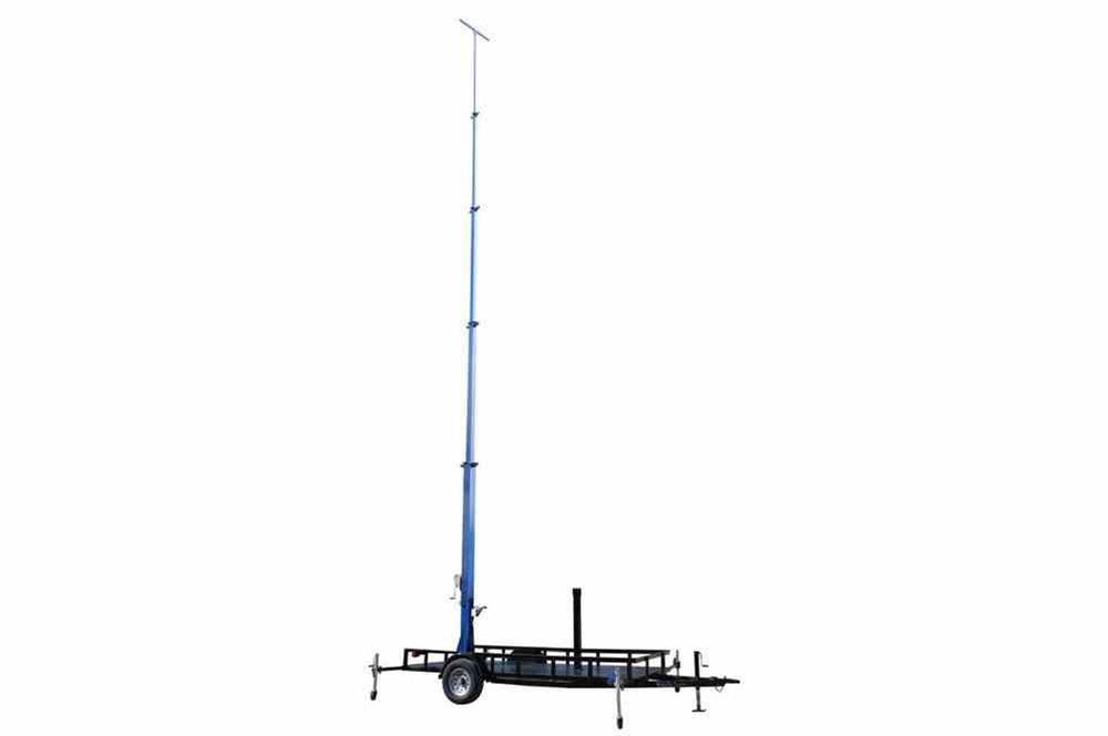 50 Foot Telescoping Megatower™- 15-50' Fold Over Five Stage Light Tower - 16' Trailer - Rotates 360° - 20 kW Genset