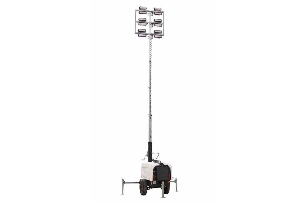 6,000 Watt Generator - Water Cooled Diesel Engine - 50' Megatowerâ„¢ - 12 LED Fixtures