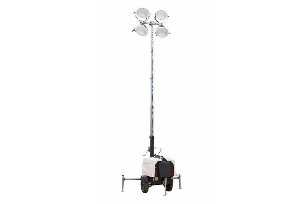 8,000 Watt Diesel Generator - 220V 50Hz - 30' Telescoping Tower - (4) 1000W MH Lamps - NATO Pintle