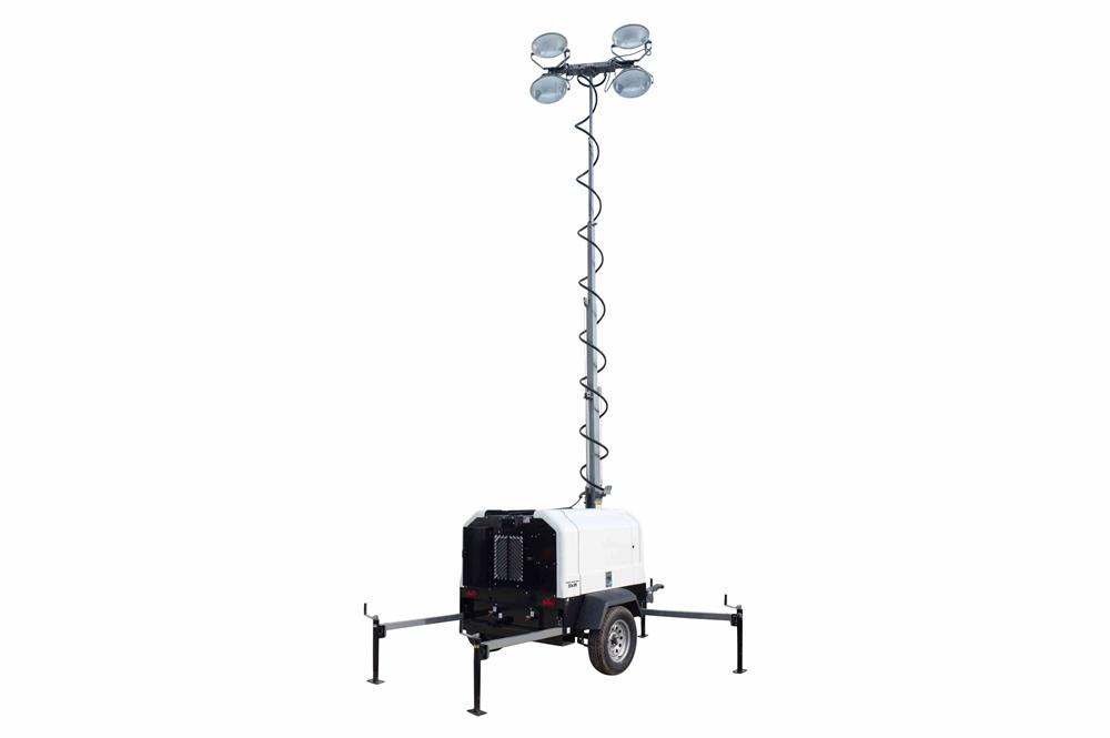 Hydraulic Light Tower with Diesel Engine Generator - 4X1250 Watt Metal Halide Lamps - Automatic Timer w/ Day/Night Photocell
