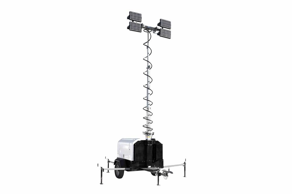 LED Light Tower w/ Diesel Engine Generator - (4) Lamps - Electric/Hydraulic Mast - Programmable Timer