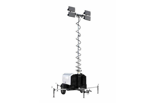 Hydraulic Light Tower w/ Diesel Engine Generator - 4X480 Watt LED Lamps - 90mph Wind Rating