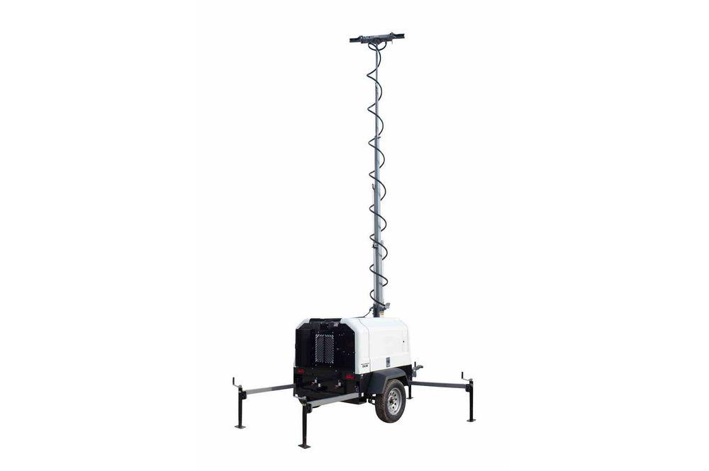 25' Mobile Tower with Diesel Engine Generator - 50 Hours Runtime on One Tank - Durable Construction