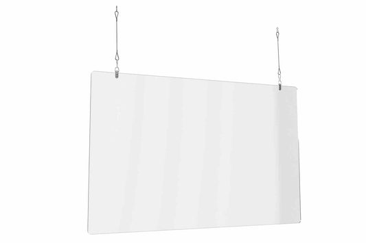 Larson Hanging Divider - NO Tools Required for Assembly - 36" x 30" Dimensions - 1/4" Thick Clear PETG Construction - Sneeze Guard