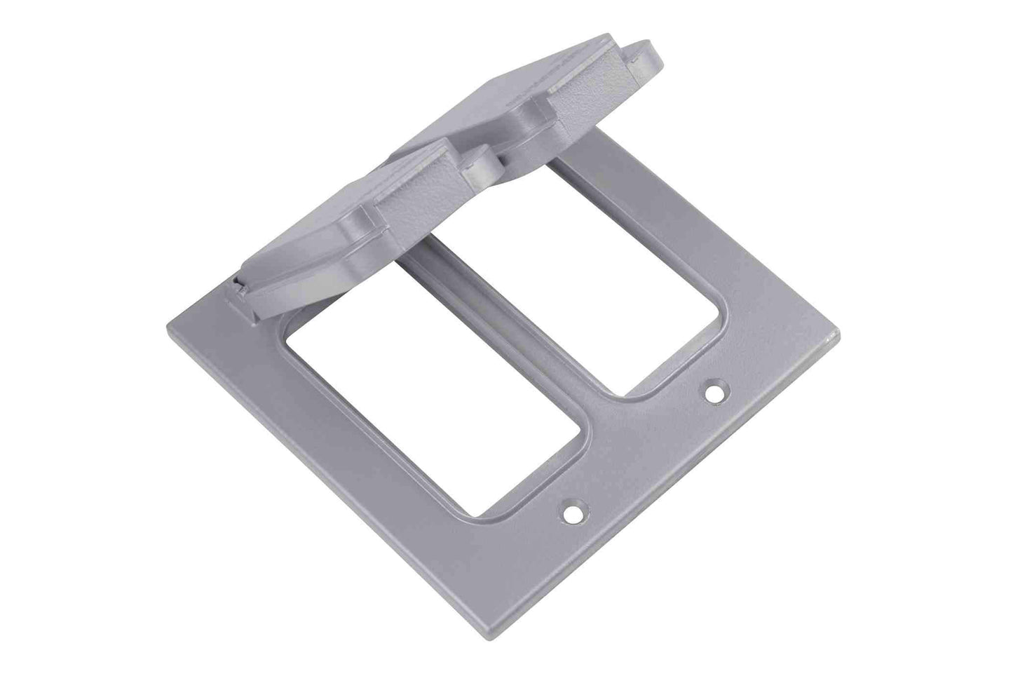 Larson Weatherproof Double Gang Device Box Cover - Die Cast Aluminum - (2) GFCI Receptacle Openings