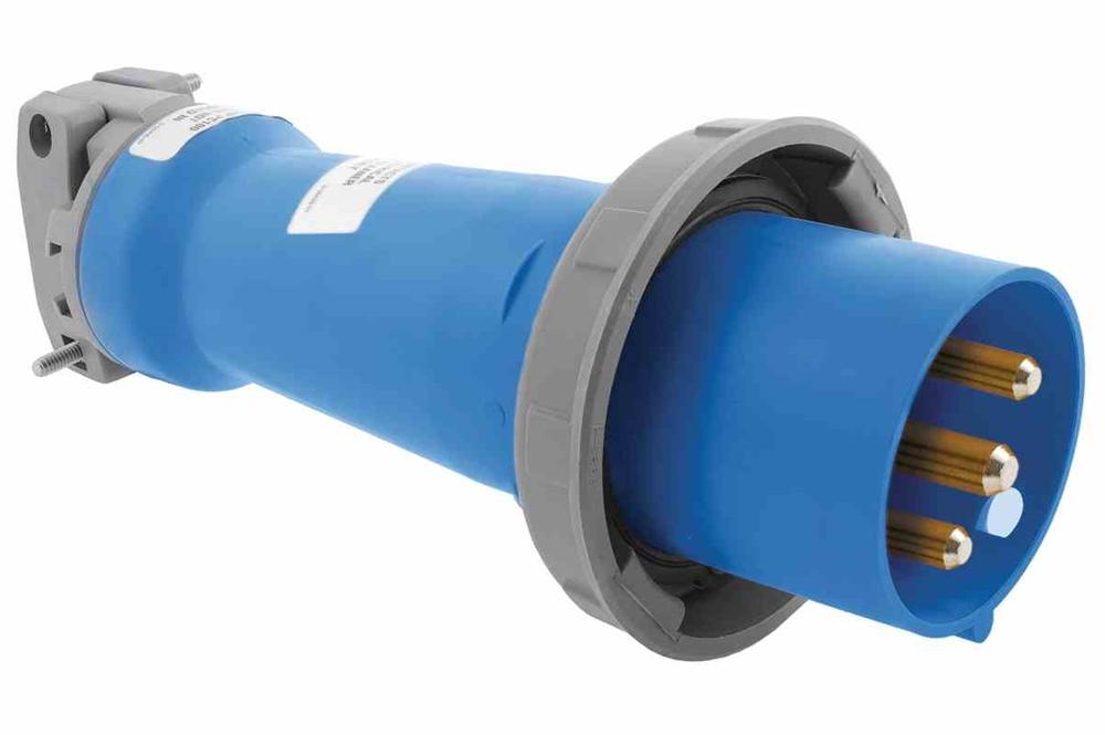 IEC 60309 Waterproof Plug, 20 Amps 2P+E, 250V 1PH 2P3W, Pin & Sleeve, IP67