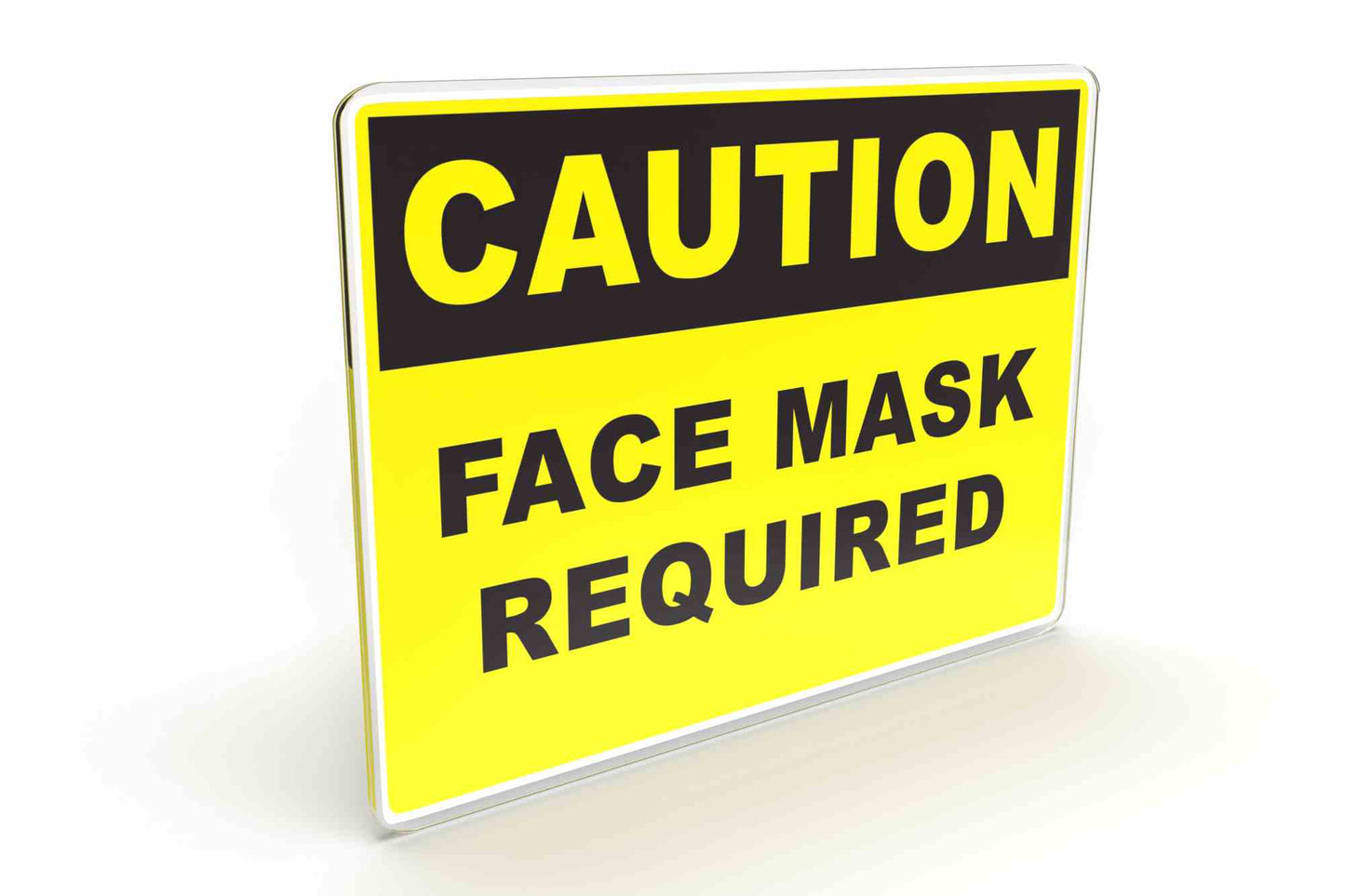 Larson CAUTION Face Mask Required Sign - Includes (1) Polycarbonate Warning Sign