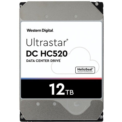 Western Digital HGST Ultrastar DC HC520 HUH721212ALE604 12 TB Hard Drive - 3.5" Internal - SATA (SATA/600) - 7200rpm - 550 TB TBW - 5 Year Warranty - PuriLite