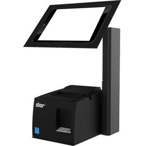Star Micronics mUnite Tablet POS Stand - 14.10" (358.14 mm) Height x 6.90" (175.26 mm) Width x 8.10" (205.74 mm) Depth - Countertop - Stainless Steel - Black