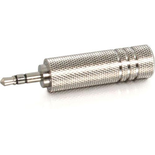 C2G 3.5mm Stereo M to 6.3mm Stereo F Adapter - 1 x Mini-phone Male - 1 x 6.35mm Female Audio - Metallic Silver