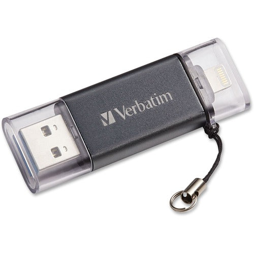 Verbatim 16GB Store 'n' Go Dual USB 3.0 Flash Drive for Apple Lightning Devices - Graphite - Transfer files easily between your Apple devices and your PC's. - PuriLite