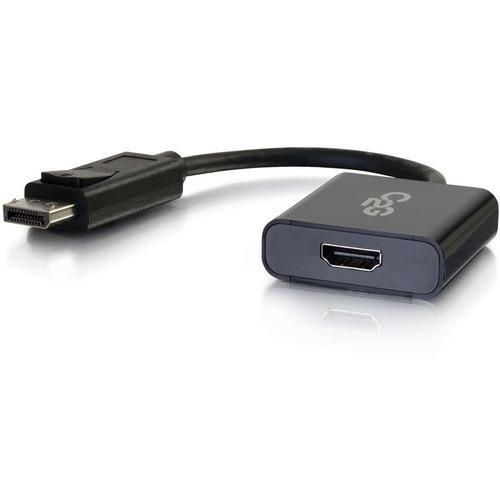 C2G DisplayPort to HDMI Active Adapter Converter 4K 30Hz - Black - 8" DisplayPort/HDMI A/V Cable for Monitor, Projector, Notebook, HDTV, Graphics Card, Audio/Video Device, Tablet - DisplayPort Male Digital Audio/Video - HDMI Female Digital Audio/Video -