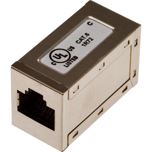 Axis Communications AXIS Network Cable Coupler Indoor - 1 Pack - 1 x RJ-45 Female Network - 1 x RJ-45 Female Network - Gold Contact - White, Brushed Steel