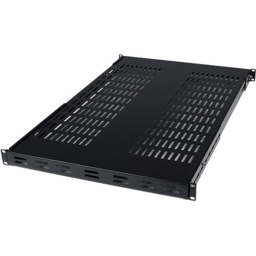 StarTech.com 1U Adjustable Mounting Depth Vented Rack Mount Shelf - 175lbs / 80kg - Add a sturdy, adjustable depth shelf into almost any server rack or cabinet - Vented Rack Mount Shelf - Rackmount Shelf - Fixed Server Rack Shelf - 175lbs / 80kg