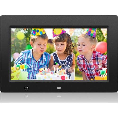 Aluratek 10 inch Digital Photo Frame with Motion Sensor and 4GB Built-in Memory - 10" LCD Digital Frame - Black - 1024 x 600 - Cable - 16:9 - Autostart Slideshow, Slideshow, Background Music, Clock, Calendar, Auto On/Off Timer, Motion Detection - Built-i