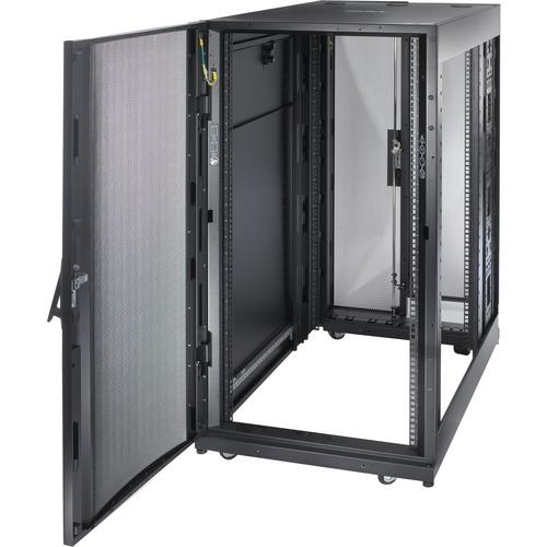 Schneider Electric NetShelter SX 24U 600mm x 1070mm Deep Enclosure - For Server, Storage - 24U Rack Height x 19" (482.60 mm) Rack Width - Floor Standing - Black - 1022.73 kg Dynamic/Rolling Weight Capacity - 1363.64 kg Static/Stationary Weight Capacity