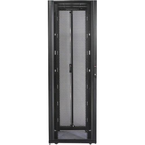 Schneider Electric APC by Schneider Electric NetShelter SX AR3355SP Rack Cabinet - For Blade Server, Converged Infrastructure - 45U Rack Height x 19" (482.60 mm) Rack Width x 41.26" (1048 mm) Rack Depth - Black - Steel - 1365.31 kg Maximum Weight Capacit