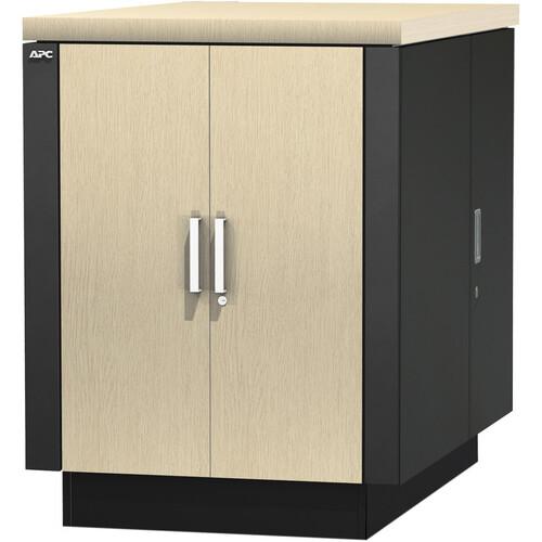 Schneider Electric NetShelter CX 18U Secure Soundproof Server Room in a Box Enclosure - For Server, Storage, Converged Infrastructure - 18U Rack Height x 19" (482.60 mm) Rack Width - Floor Standing - Gray, Oak - 454.55 kg Static/Stationary Weight Capacity