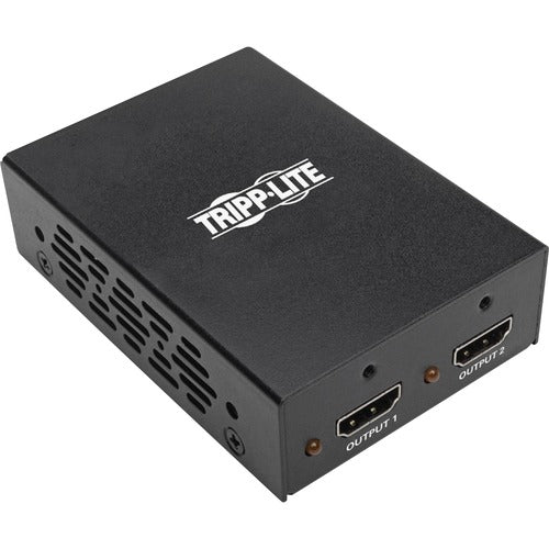 Tripp Lite B118-002-UHD-2 2-Port 4K 3D HDMI Splitter - 3840 × 2160 - 22.97 ft (7000 mm) Maximum Operating Distance - 1 x HDMI In - 2 x HDMI Out - Metal - TAA Compliant