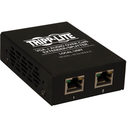 Tripp Lite VGA + Audio over Cat5 Extender 2-Port Transmitter - 1 Input Device - 1000 ft (304800 mm) Range - 2 x Network (RJ-45) - 1 x VGA In - 1920 x 1440 - Wall Mountable, Rack-mountable, Pole-mountable - TAA Compliant
