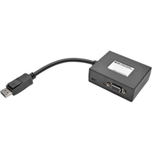 Tripp Lite 2-Port DisplayPort to VGA Splitter - DisplayPort/VGA Video Cable for Monitor, Projector, TV, Splitter, Video Device - First End: 1 x DisplayPort Male Video - Second End: 2 x HD-15 Female VGA - Supports up to 1920 x 1080 - Black - TAA Compliant
