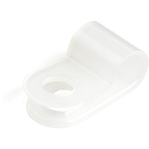 StarTech.com 100 Pack Screw Mount Cable Clamps - Wire Fastener/Holder - R-Type Screw Down Reusable Nylon Clips - UL/94V-2 Rated - Small - 100 R-type screw mount cable clamps for small 5mm/0.19in bundle diameter - Nylon 66 reusable screw down wire clip/fa