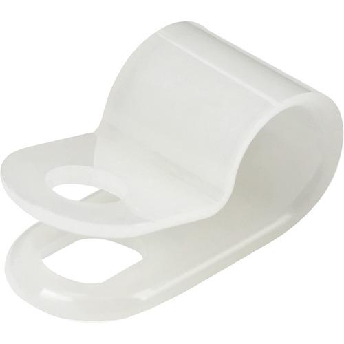 StarTech.com 100 Pack Screw Mount Cable Clamps - Wire Fastener/Holder - R-Type Screw Down Reusable Nylon Clips - UL/94V-2 Rated - Medium - 100 R-type screw mount cable clamps for 6mm/0.25in bundle diameter - Nylon 66 reusable screw down wire clip/fastene