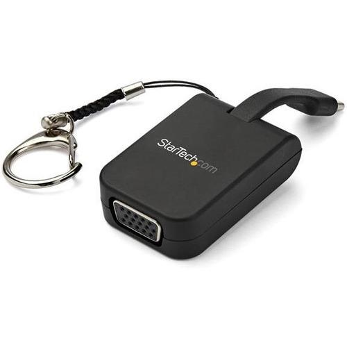 StarTech.com Compact USB C to VGA Adapter - 1080p Active USB Type-C to VGA Display Converter w/ Keychain Ring - Thunderbolt 3 Compatible - USB-C (DP 1.2 Alt Mode HBR2) to VGA video converter |2048x1280/1920x1200/1080p @ 60Hz | Thunderbolt 3 Compatible -