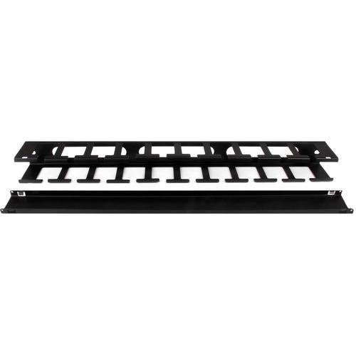 StarTech.com 1U Horizontal Finger Duct Rack Cable Management Panel with Cover - Organize cables in your server rack or cabinet with a horizontal, covered cable duct - 1U Finger Duct Rack Cable Management Panel with Cover - Server Rack Cable Duct - Cable