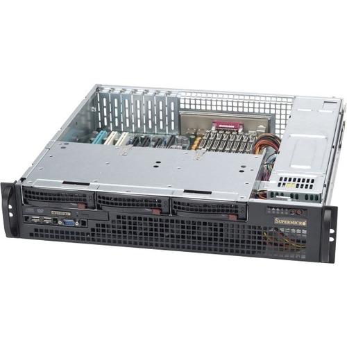 Super Micro Supermicro SC825MTQ-R700LPB Chassis - Rack-mountable - Black