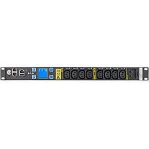 Eaton Managed EMAT10-10 8-Outlet PDU - Switched - IEC 60320 C20 - 8 x IEC 60320 C13 - 120 V AC, 230 V AC - 3.84 kW - Network (RJ-45) - 1U - Horizontal - Rack-mountable