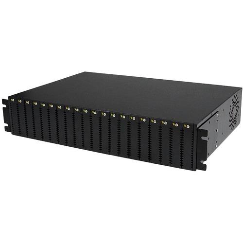 StarTech.com 20-Slot 2U Rack Mount Media Converter Chassis for ET Series 2 - Add an un-managed, 20-slot media converter chassis to your rack or cabinet - media converter chassis - media converter rack - rack mount media converter