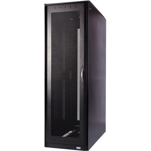 Eaton S-Series Enclosure - For LAN Switch, Patch Panel, Computer, Server - 42U Rack Height x 19" (482.60 mm) Rack Width - Floor Standing - Black - Steel - 1360.78 kg Static/Stationary Weight Capacity