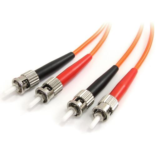 StarTech.com 2m Fiber Optic Cable - Multimode Duplex 62.5/125 - LSZH - ST/ST - OM1 - ST to ST Fiber Patch Cable - Connect fiber network devices for high-speed transfers with LSZH rated cable - 2m ST Fiber Optic Cable - 2 m ST to ST Fiber Patch Cable - 2