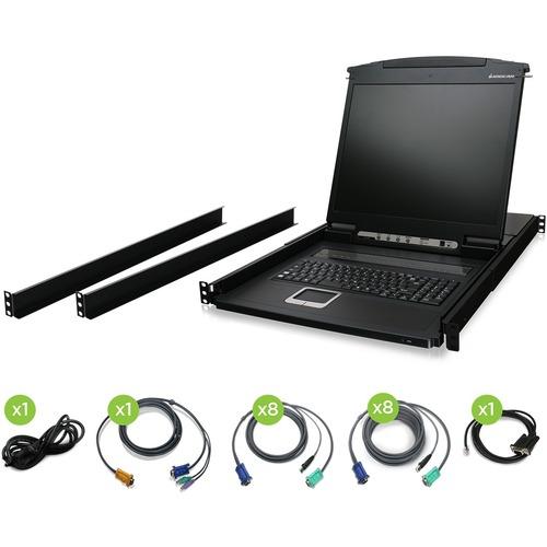 IOGEAR 16-Port 19" LCD KVM Drawer Kit with USB KVM Cables - 16 Computer(s) - 19" LCD - 1280 x 1024 - 16 - Keyboard - 1U High