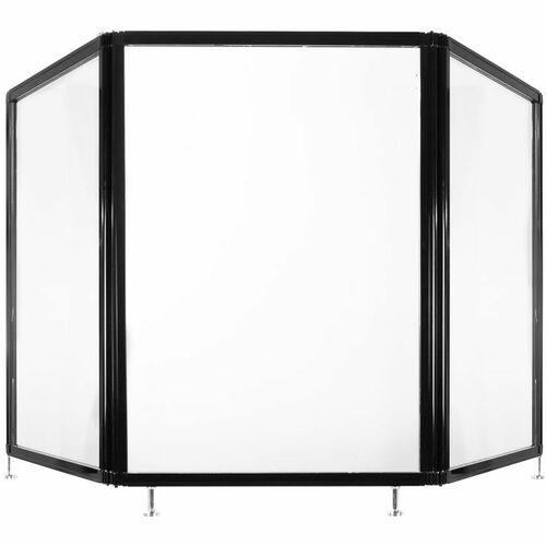 APG Cash Drawer Countertop Screen 6'6" x 3' Clear Acrylic Without Window with Adjustable Feet - Aluminum, Clear Acrylic