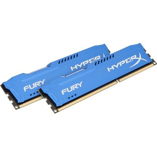 Kingston HyperX Fury 16GB (2 x 8GB) DDR3 SDRAM Memory Kit - For Desktop PC - 16 GB (2 x 8GB) - DDR3-1600/PC3-12800 DDR3 SDRAM - 1600 MHz - CL10 - 1.50 V - Non-ECC - Unbuffered - 240-pin - DIMM