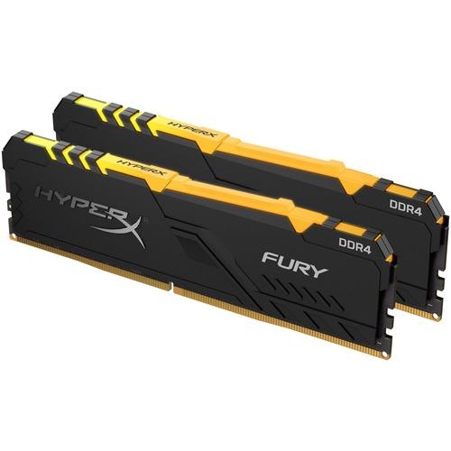 Kingston HyperX Fury 16GB (2 x 8GB) DDR4 SDRAM Memory Kit - 16 GB (2 x 8GB) - DDR4-2666/PC4-21333 DDR4 SDRAM - 2666 MHz - CL16 - 1.20 V - Unbuffered - 288-pin - DIMM