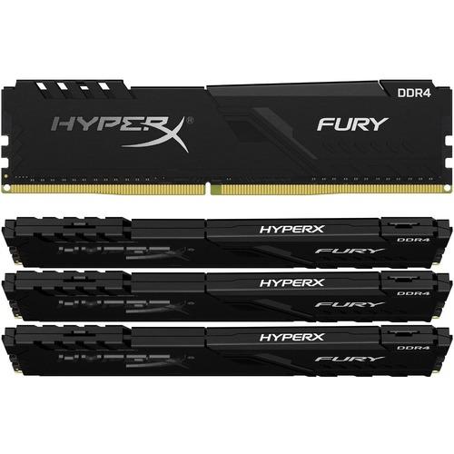 Kingston HyperX Fury 64GB DDR4 SDRAM Memory Module - 64 GB (4 x 16GB) - DDR4-2666/PC4-21300 DDR4 SDRAM - 2666 MHz - CL16 - 1.20 V - Non-ECC - Unbuffered - 288-pin - DIMM - Lifetime Warranty