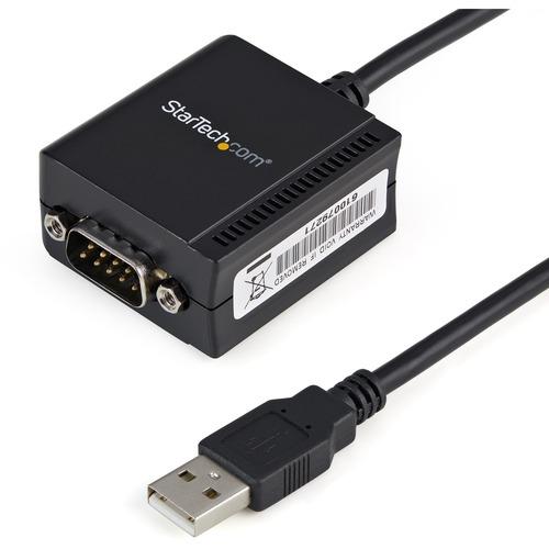 StarTech.com USB to Serial Adapter - 1 port - USB Powered - FTDI USB UART Chip - DB9 (9-pin) - USB to RS232 Adapter - Add an RS232 serial port with COM retention to your laptop or desktop computer through USB - USB to Serial - USB to RS232 - USB to DB9 -