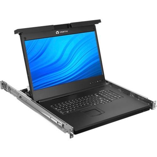 Vertiv Avocent Local Rack Access | 18.5 LCD | USB KB | 2USB PASS-USA TAA - 1U LRA Console Tray | With Integrated 8- or 16- port KVM switch | 2-Year Full Coverage Factory Warranty - Optional Extended Warranty Available