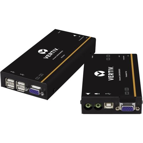 Vertiv Avocent LV 3010P KVM Extender Kit with Receiver & Transmitter - 1 Local User(s) - 1 Remote User(s) - 1000 ft (304800 mm) Range - WUXGA - 1920 x 1200 Maximum Video Resolution - 4 x USB - 1 x VGA - 5 V DC Input Voltage - Rack-mountable - For PC