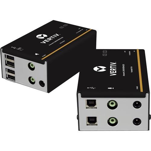 Vertiv Avocent LV 4020P High-Performance HD KVM Extender Kit with Receiver & Transmitter - 1 Computer(s) - 1 Remote User(s) - 1000 ft (304800 mm) Range - WUXGA - 1920 x 1200 Maximum Video Resolution - 4 x USB - 1 x DVI - 120 V AC, 230 V AC Input Voltage