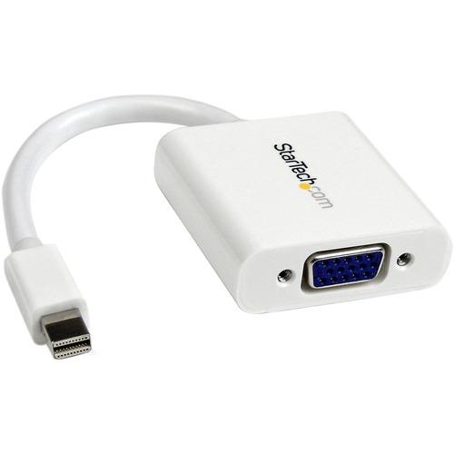 StarTech.com Mini DisplayPort to VGA Adapter - White - 1080p - Thunderbolt to VGA Monitor Adapter - Mini DP to VGA Converter - Connect a VGA display to a Mini-DisplayPort-equipped PC or Mac computer - mini displayport to vga adapter - mini displayport to