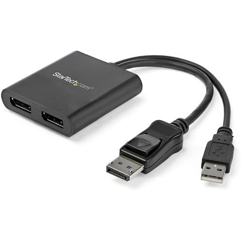 StarTech.com 2-Port Multi Monitor Adapter, DisplayPort 1.2 MST Hub, Dual 4K 30Hz, Video Splitter for Extended Desktop Mode, Windows Only - DisplayPort multi-monitor adapter drives dual DP displays at up to 4K 30Hz to extend your desktop - DP 1.2/HBR2/MST