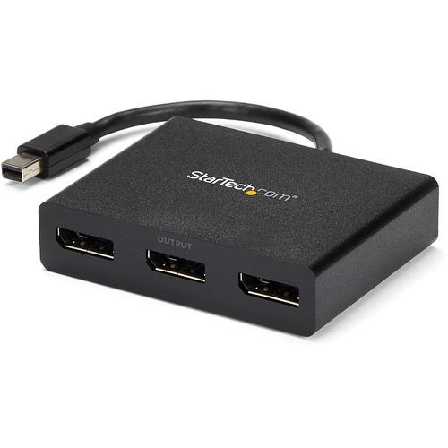 StarTech.com 3-Port Multi Monitor Adapter, Mini DisplayPort 1.2 to DP MST Hub, Video Splitter for Extended Desktop Mode, Windows Only - 3-port Mini DisplayPort to DisplayPort multi-monitor adapter drives 2x 4K 30Hz + 1x 1080p 60Hz DP displays to extend y