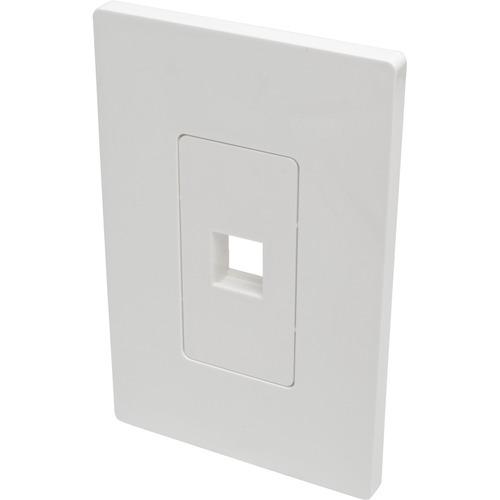 Tripp Lite 1-Port Single-Gang Universal Keystone Wallplate, White - 1 x Total Number of Socket(s) - 1-gang - White - Polycarbonate - TAA Compliant