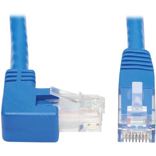 Tripp Lite N204-015-BL-RA Right-Angle Cat6 Ethernet Cable - 15 ft., M/M, Blue - 15 ft Category 6 Network Cable for Network Device, Patch Panel, Switch, Printer, Computer, Photocopier, Router, Modem, Server, VoIP Device, Rack Cabinet, ... - First End: 1 x