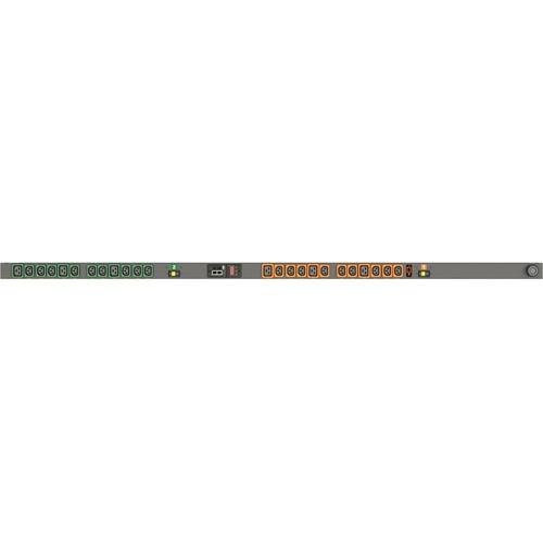Vertiv Geist MNR3EGB1-24PH68-3TL6A0A10-S 24-Outlets PDU - Monitored - NEMA L6-30P - 18 x U-Lock IEC 60320 C13, 6 x U-Lock IEC 60320 C19 - 230 V AC - Network (RJ-45) - 0U - Vertical - Rack-mountable
