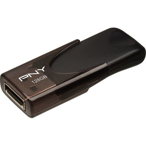 PNY 128GB Attaché 4 2.0 Flash Drive - 128 GB - USB 2.0 Type A - Black - 1 Year Warranty - PuriLite